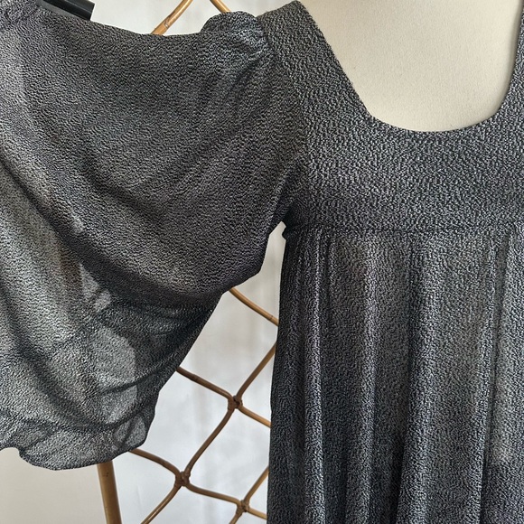 Rare Vintage 70s Lurex Angel Wing Dress - Picture 5 of 7